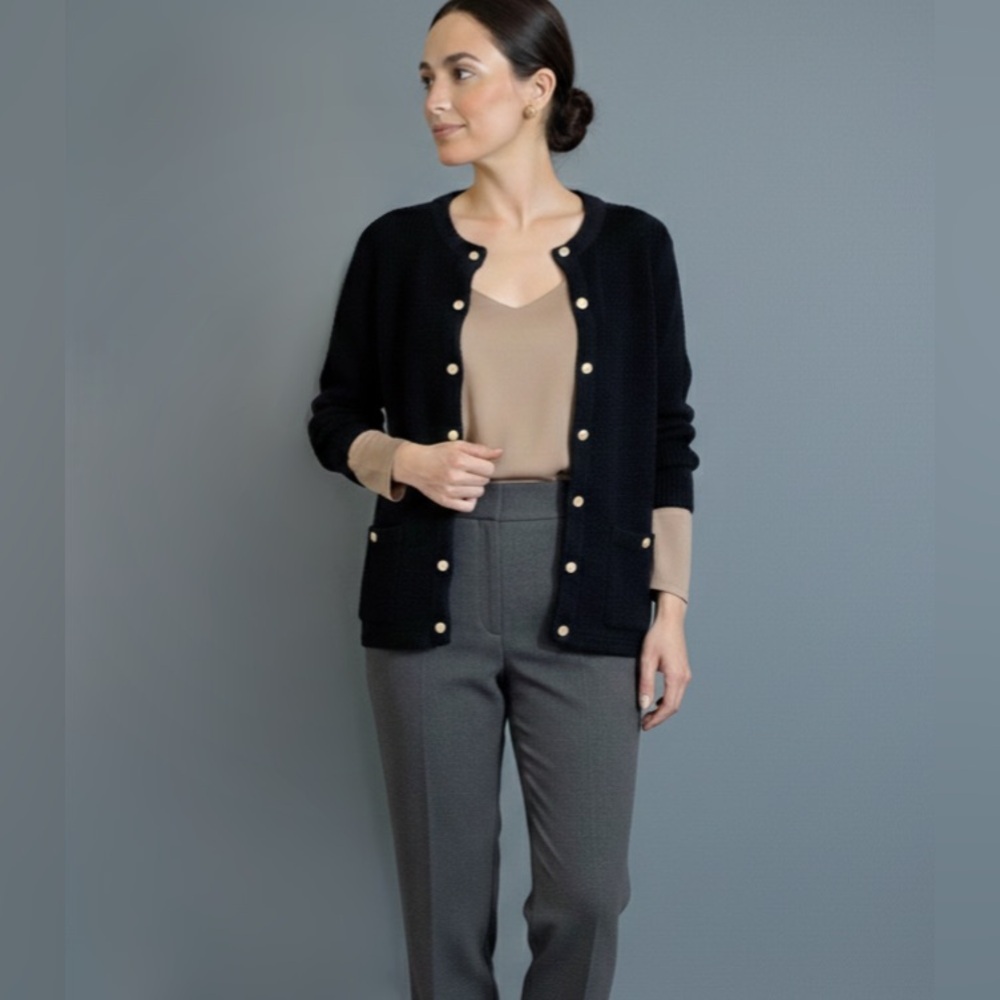 Vtg Petites By Willi Bouclé Knit Cardigan Size M 80s